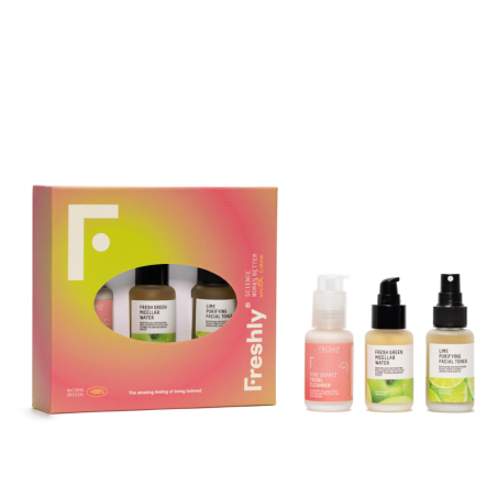 Pack Mini Cleanser Trio Rose Quartz Facial Cleanser + Fresh Green Micellar Water  + Lime Purifying Facial Toner